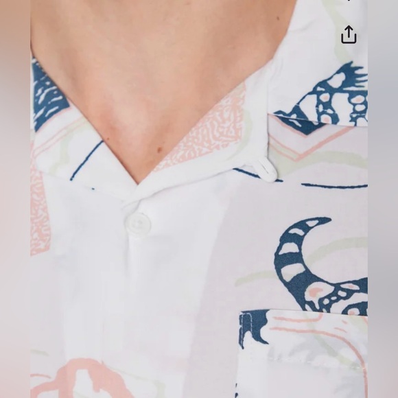 Vans Scenic White Short Sleeve Button Up Shirt, Size S - Picture 4 of 8